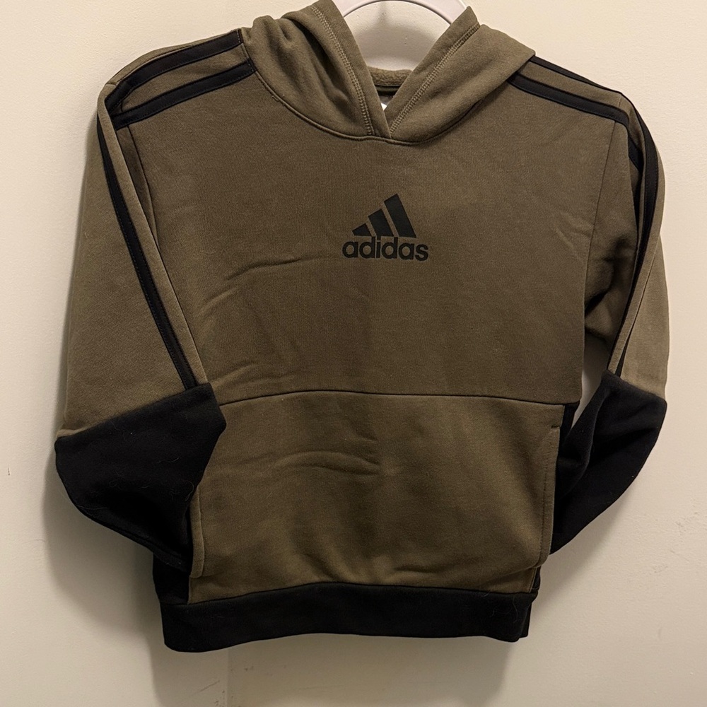 Adidas Boy’s Olive Green and Black Hoodie